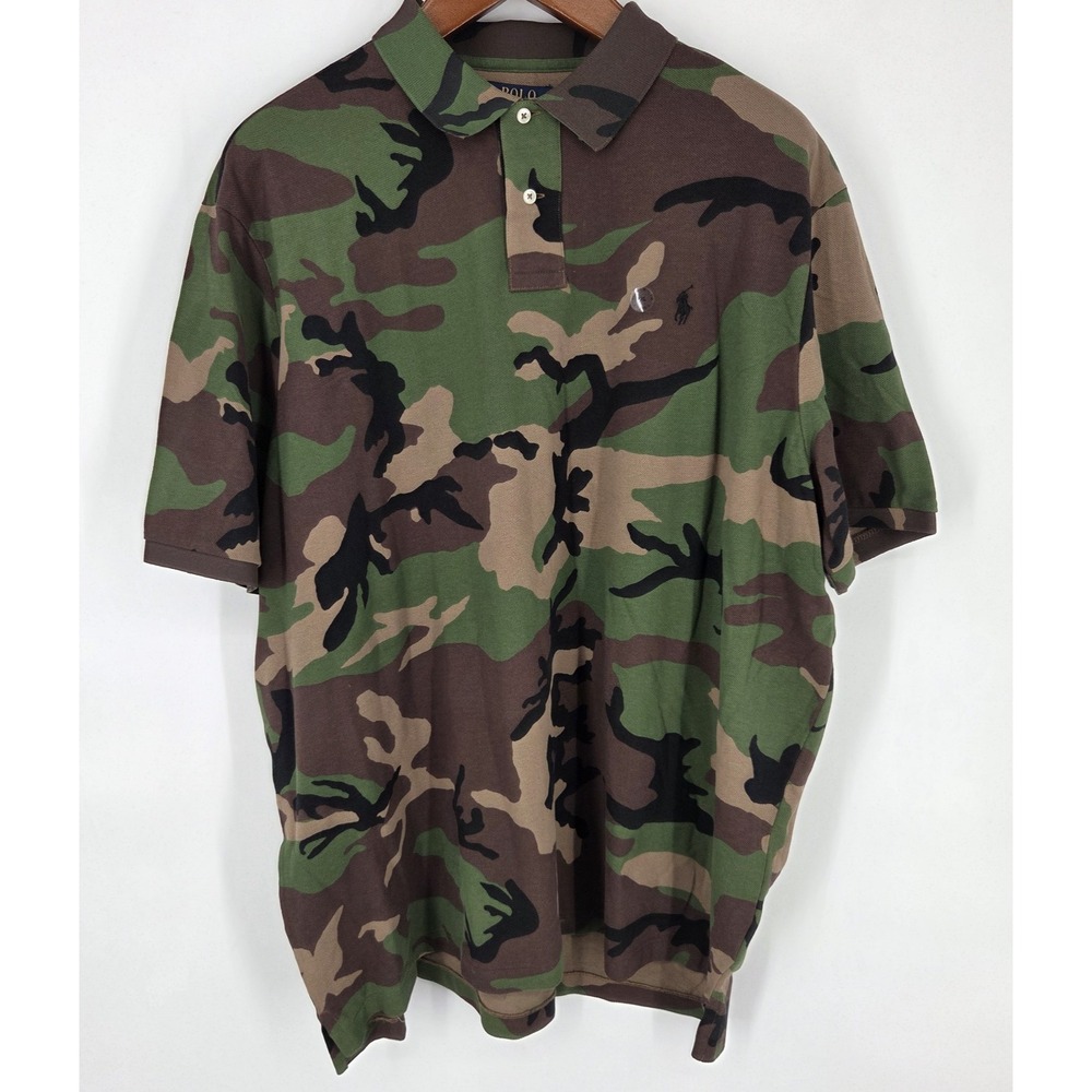 Polo Ralph Lauren Classic Fit Camo Mesh Polo Shirt Men's Size XXL 2XL NWOT